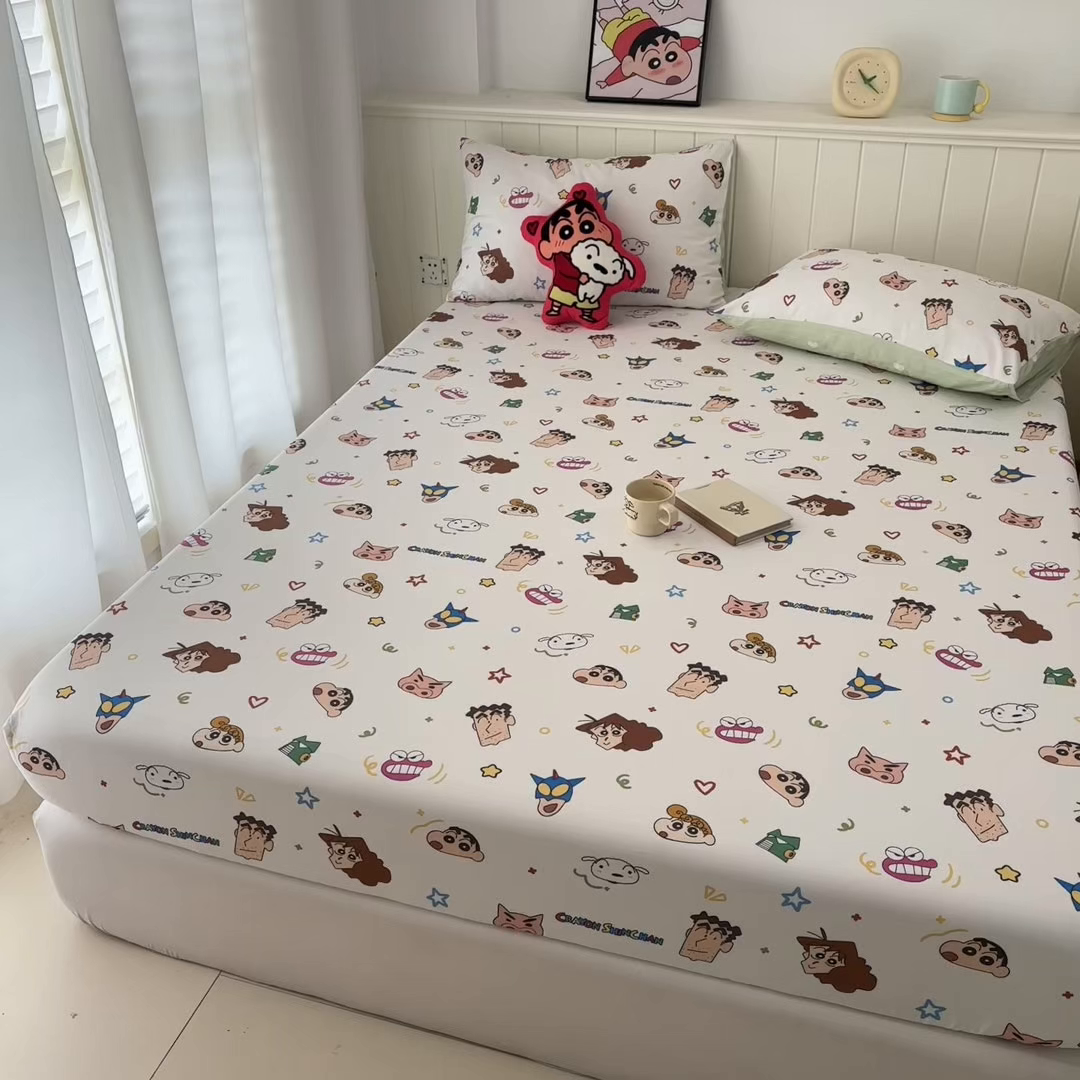 91家纺网 家纺一手货源 找家纺 孩子王家纺 2026新款卡通全棉纯棉正版授权小版蜡笔小新系列单床笠床笠单件单品床笠-含防伪码 温馨小新