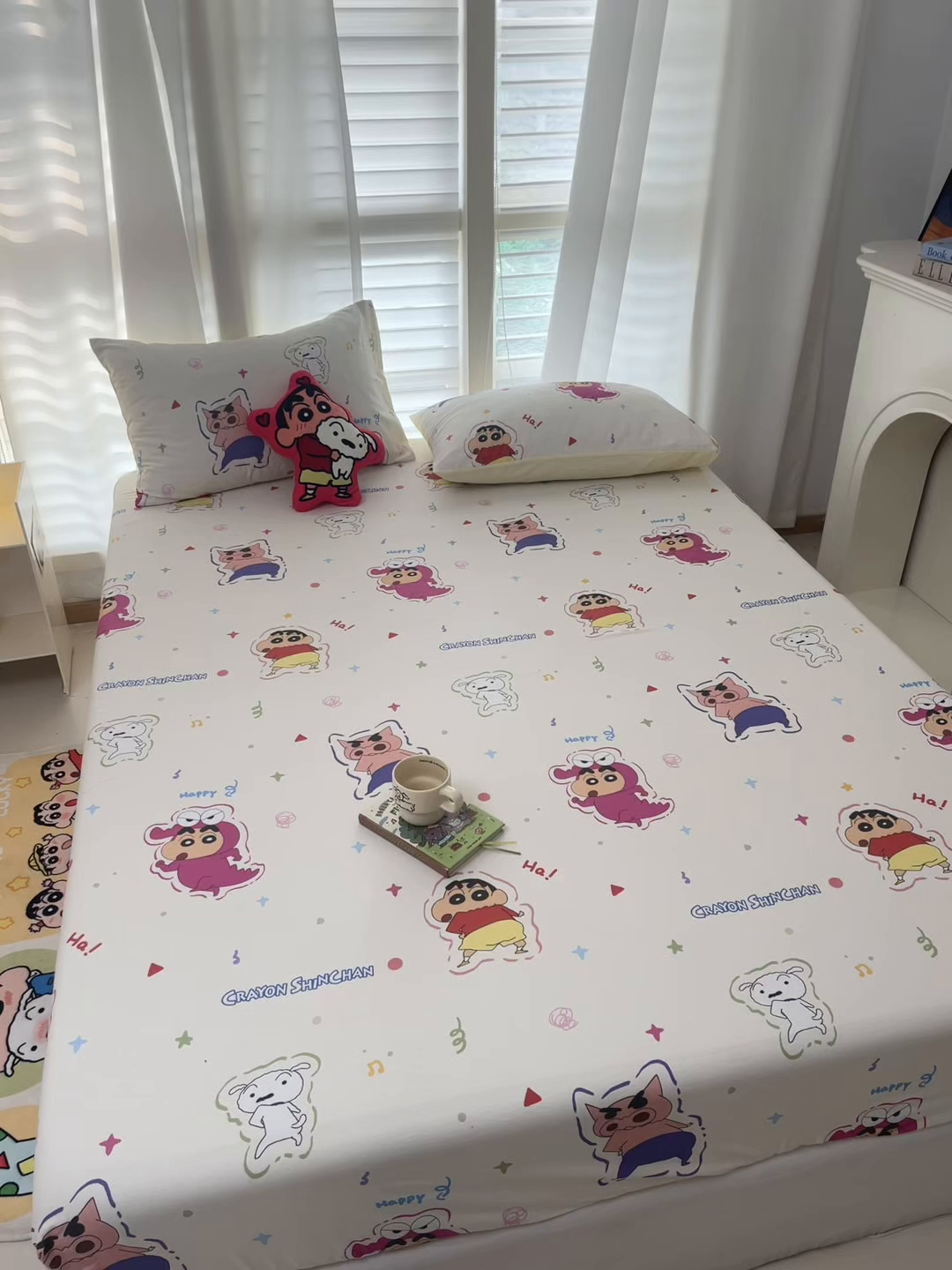 91家纺网 家纺一手货源 找家纺 孩子王家纺 2026新款卡通全棉纯棉正版授权小版蜡笔小新系列单床笠床笠单件单品床笠-含防伪码 搞笑小新