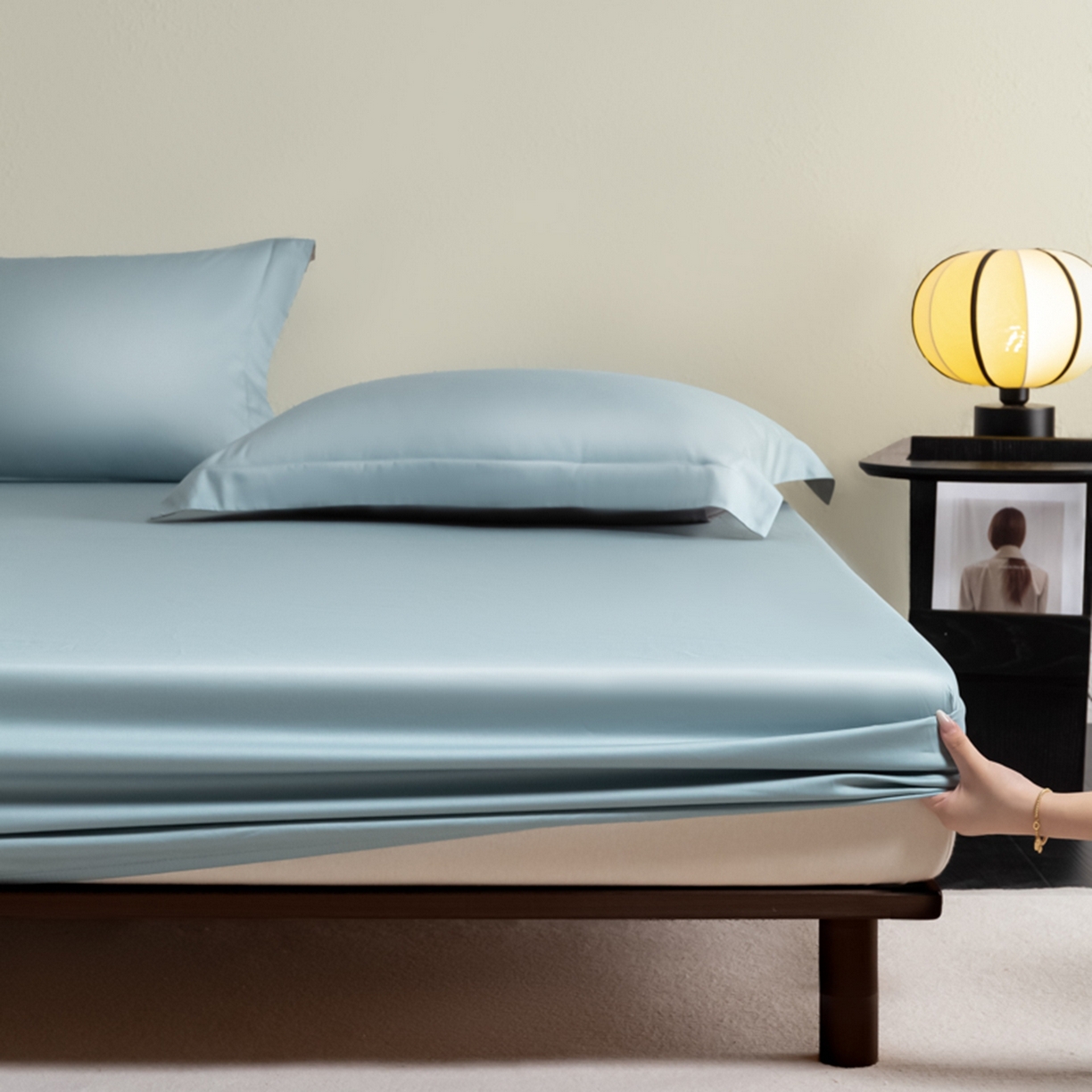 91家纺网 家纺一手货源 找家纺 秀色家纺 2026新款高端Pro+全棉纯棉床笠三件套纯棉床垫保护套简约纯色床套防尘罩单件 梦易-郁兰