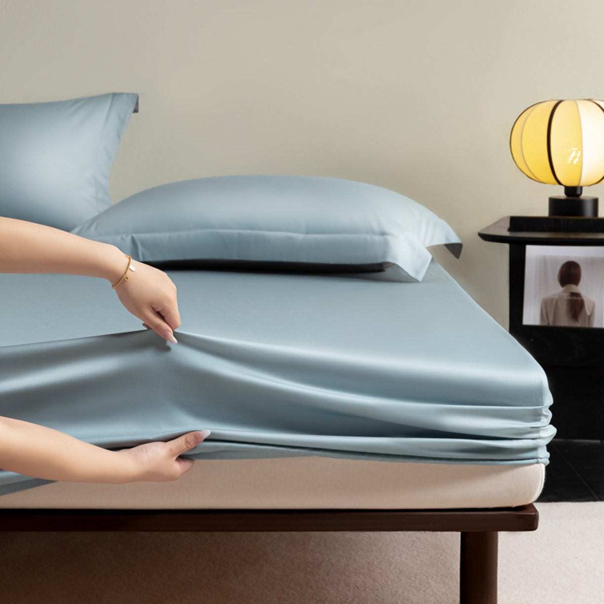 91家纺网 家纺一手货源 找家纺 秀色家纺 2026新款高端Pro+全棉纯棉床笠三件套纯棉床垫保护套简约纯色床套防尘罩单件 梦易-郁兰