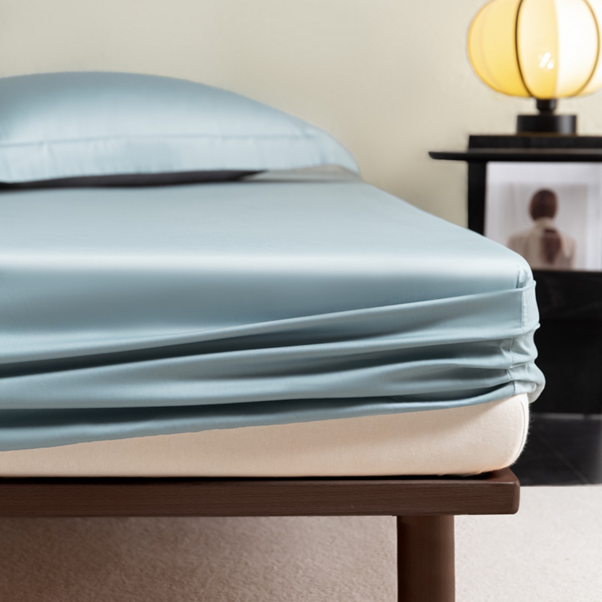 91家纺网 家纺一手货源 找家纺 秀色家纺 2026新款高端Pro+全棉纯棉床笠三件套纯棉床垫保护套简约纯色床套防尘罩单件 梦易-郁兰