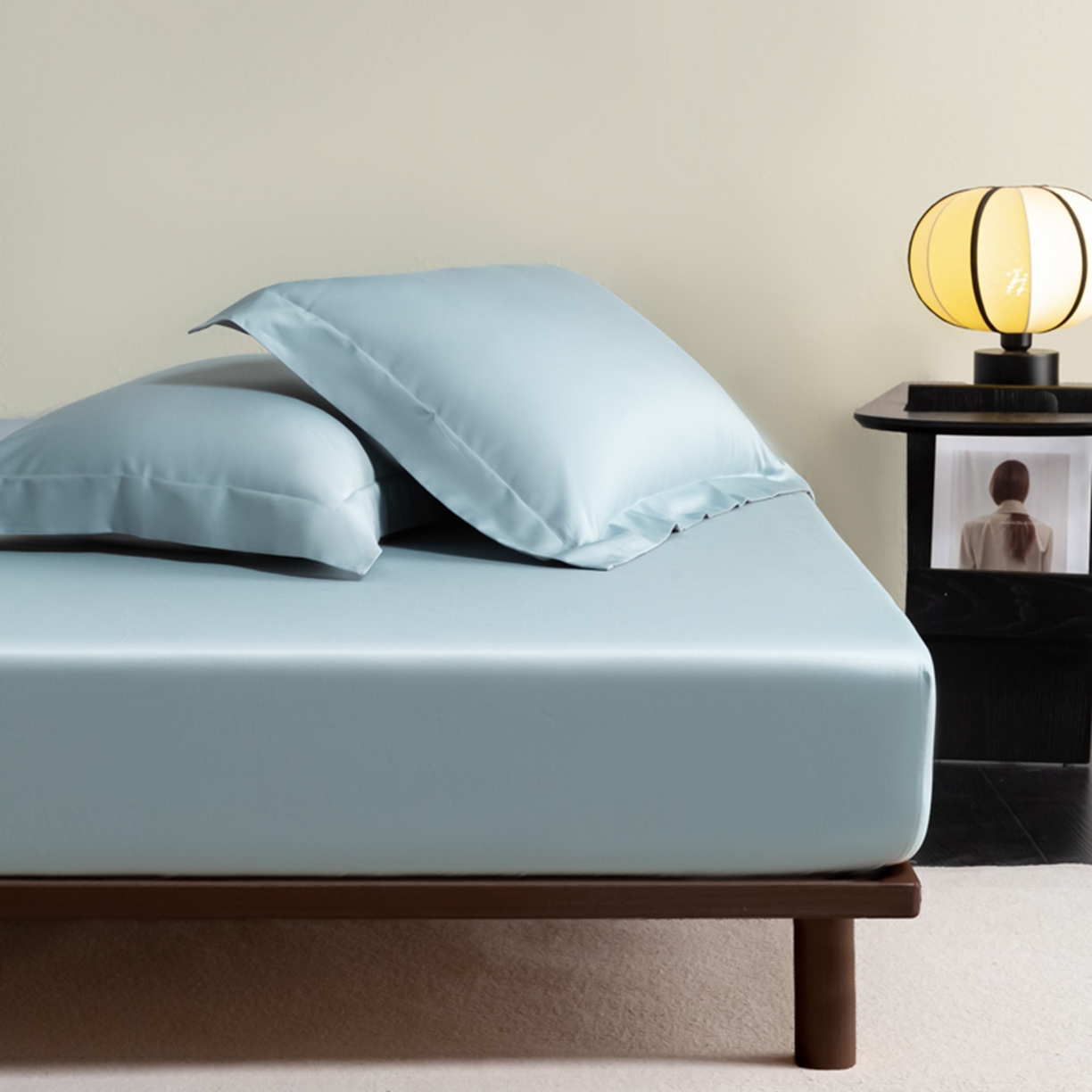 秀色家纺 2026新款高端Pro+全棉纯棉床笠三件套纯棉床垫保护套简约纯色床套防尘罩单件 梦易-郁兰