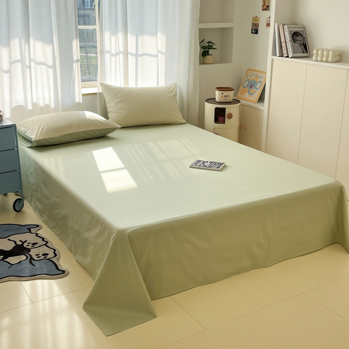 91家纺网 家纺一手货源 找家纺 泽西家纺+V17798841158发大图 2026新款A类全棉纯棉13376单品床单床单单件 橄榄绿