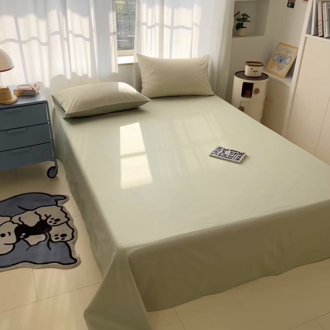 91家纺网 家纺一手货源 找家纺 泽西家纺+V17798841158发大图 2026新款A类全棉纯棉13376单品床单床单单件 橄榄绿