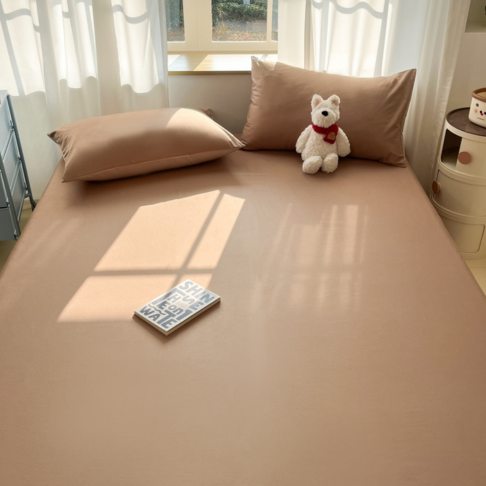 91家纺网 家纺一手货源 找家纺 泽西家纺+V17798841158发大图 2026新款A类全棉纯棉13376单品床单床单单件 焦糖