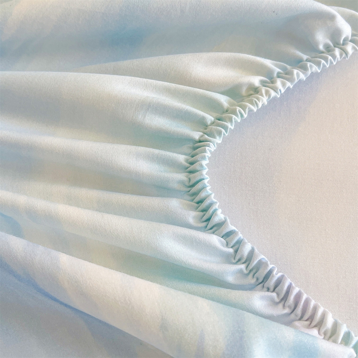 91家纺网 家纺一手货源 找家纺 笙意家纺 2026新款50S全棉纯棉毛巾绣单品床笠床笠单件 雾蓝小兔