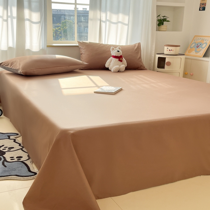 91家纺网 家纺一手货源 找家纺 泽西家纺+V17798841158发大图 2026新款A类全棉纯棉13376单品床单床单单件 焦糖