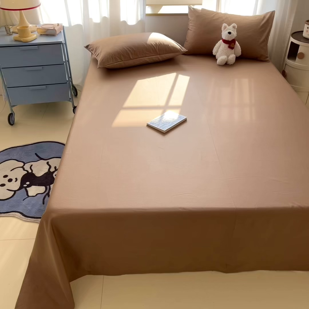 91家纺网 家纺一手货源 找家纺 泽西家纺+V17798841158发大图 2026新款A类全棉纯棉13376单品床单床单单件 焦糖