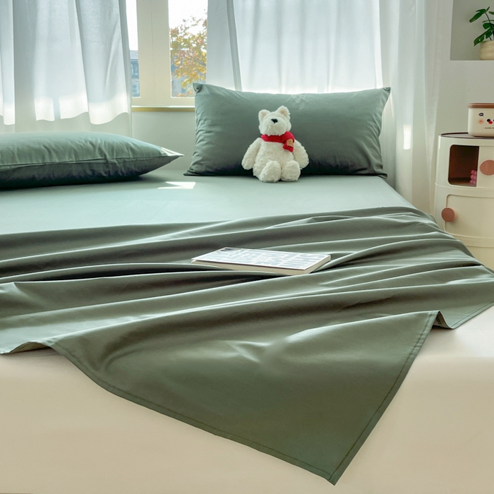 91家纺网 家纺一手货源 找家纺 泽西家纺+V17798841158发大图 2026新款A类全棉纯棉13376单品床单床单单件 军绿