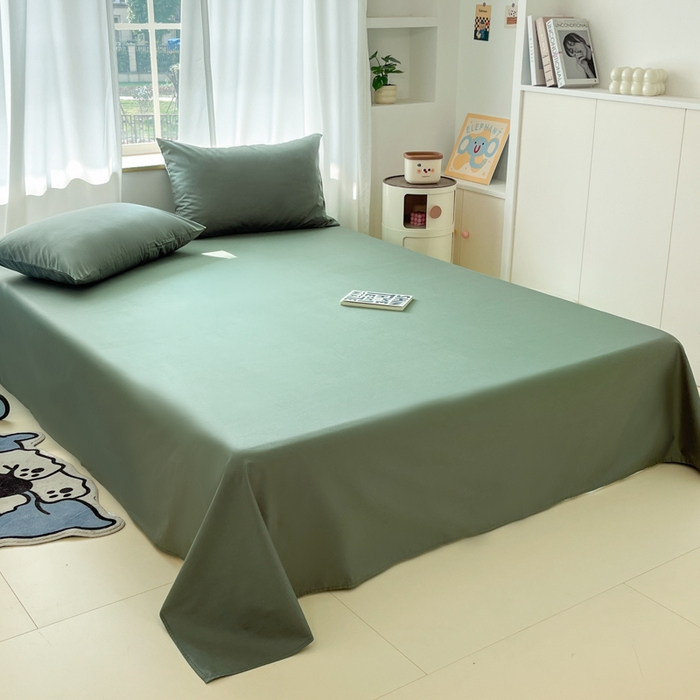 91家纺网 家纺一手货源 找家纺 泽西家纺+V17798841158发大图 2026新款A类全棉纯棉13376单品床单床单单件 军绿