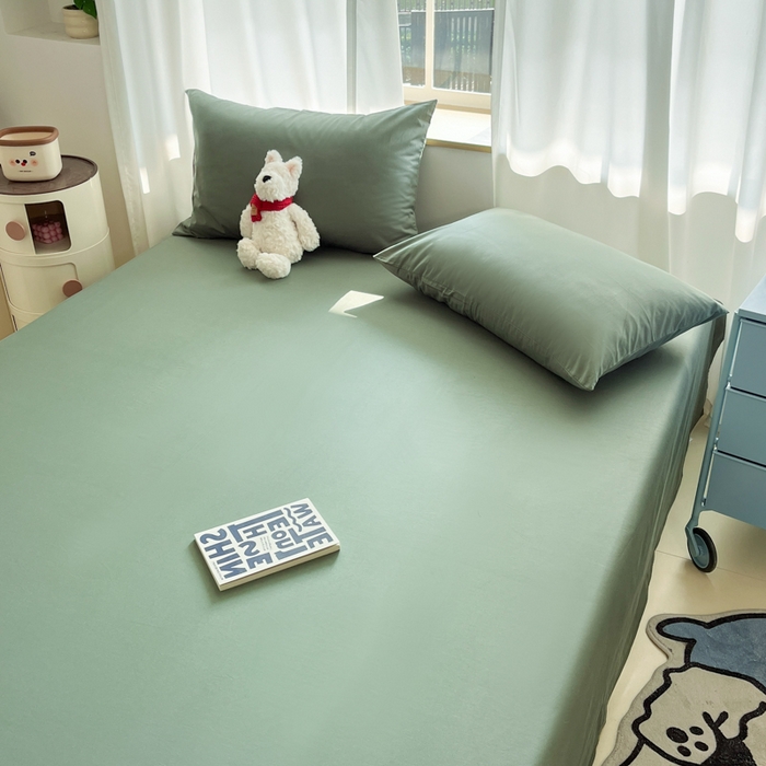 91家纺网 家纺一手货源 找家纺 泽西家纺+V17798841158发大图 2026新款A类全棉纯棉13376单品床单床单单件 军绿