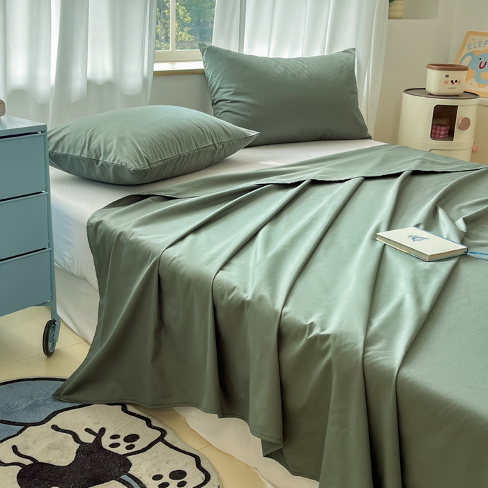 91家纺网 家纺一手货源 找家纺 泽西家纺+V17798841158发大图 2026新款A类全棉纯棉13376单品床单床单单件 军绿