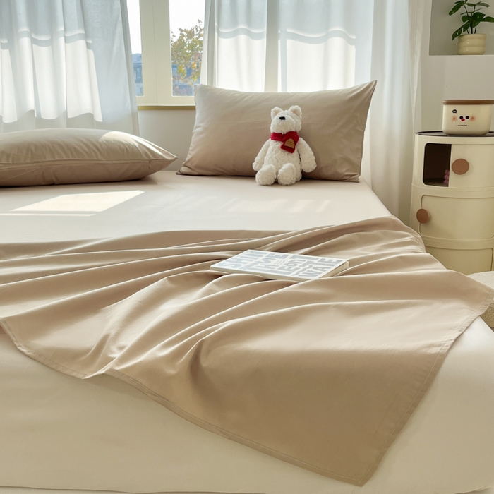 91家纺网 家纺一手货源 找家纺 泽西家纺+V17798841158发大图 2026新款A类全棉纯棉13376单品床单床单单件 卡其