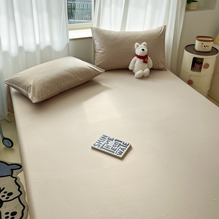 91家纺网 家纺一手货源 找家纺 泽西家纺+V17798841158发大图 2026新款A类全棉纯棉13376单品床单床单单件 卡其