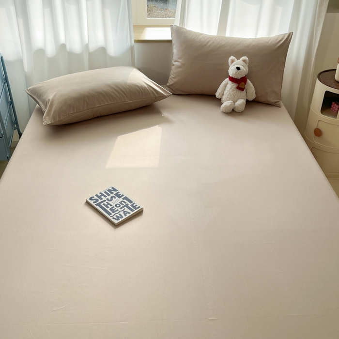 91家纺网 家纺一手货源 找家纺 泽西家纺+V17798841158发大图 2026新款A类全棉纯棉13376单品床单床单单件 卡其