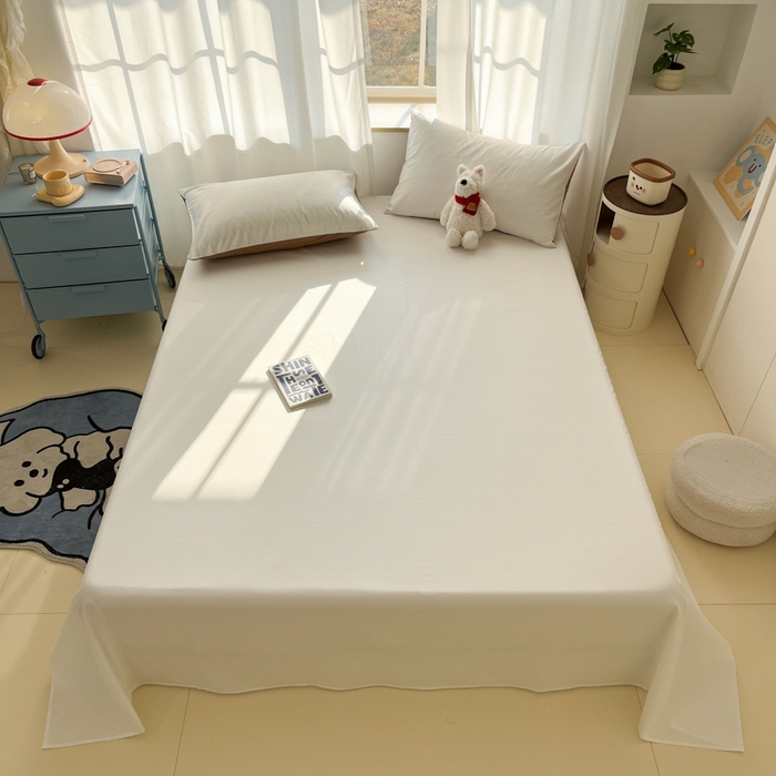 泽西家纺+V17798841158发大图 2026新款A类全棉纯棉13376单品床单床单单件 露白