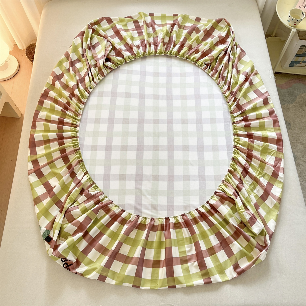 91家纺网 家纺一手货源 找家纺 笙意家纺 2026新款50S全棉纯棉毛巾绣单品床笠床笠单件 复古格犬