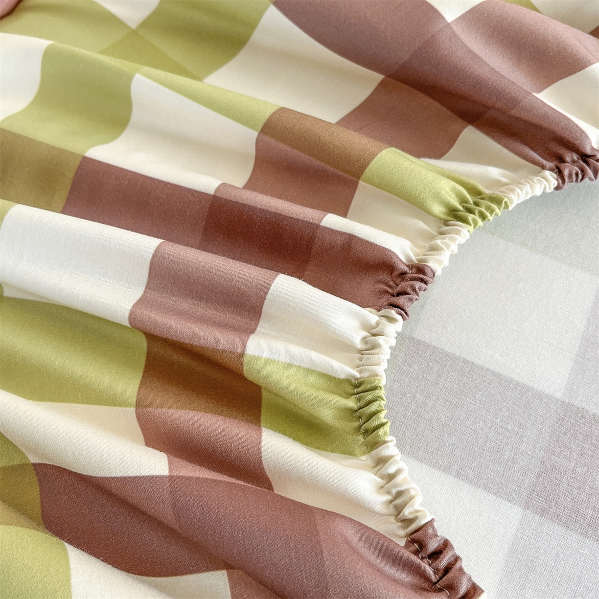 91家纺网 家纺一手货源 找家纺 笙意家纺 2026新款50S全棉纯棉毛巾绣单品床笠床笠单件 复古格犬