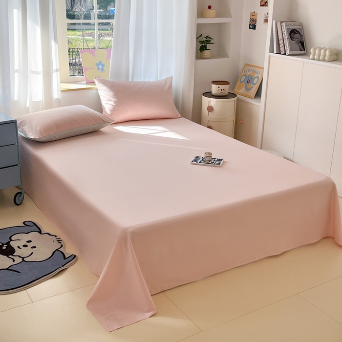 91家纺网 家纺一手货源 找家纺 泽西家纺+V17798841158发大图 2026新款A类全棉纯棉13376单品床单床单单件 米月粉