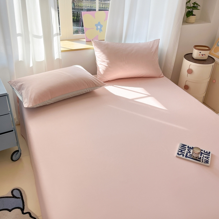 91家纺网 家纺一手货源 找家纺 泽西家纺+V17798841158发大图 2026新款A类全棉纯棉13376单品床单床单单件 米月粉