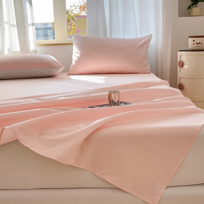 91家纺网 家纺一手货源 找家纺 泽西家纺+V17798841158发大图 2026新款A类全棉纯棉13376单品床单床单单件 米月粉