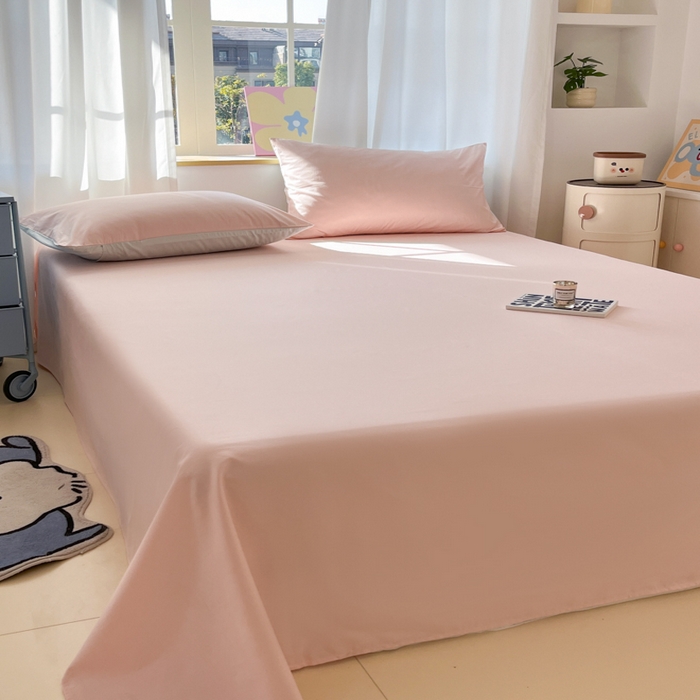 91家纺网 家纺一手货源 找家纺 泽西家纺+V17798841158发大图 2026新款A类全棉纯棉13376单品床单床单单件 米月粉