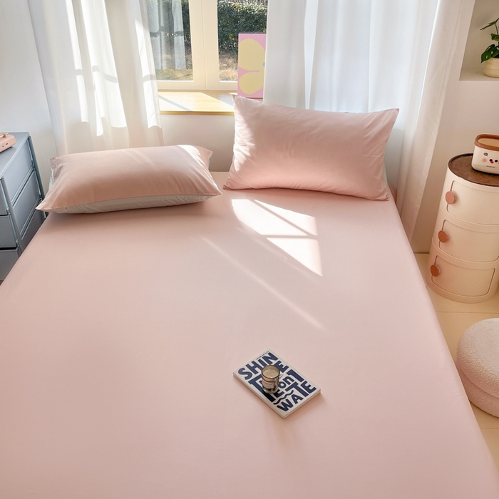 91家纺网 家纺一手货源 找家纺 泽西家纺+V17798841158发大图 2026新款A类全棉纯棉13376单品床单床单单件 米月粉