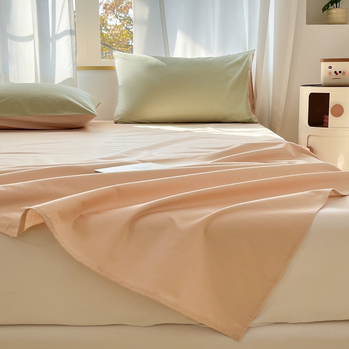 91家纺网 家纺一手货源 找家纺 泽西家纺+V17798841158发大图 2026新款A类全棉纯棉13376单品床单床单单件 奶茶杏