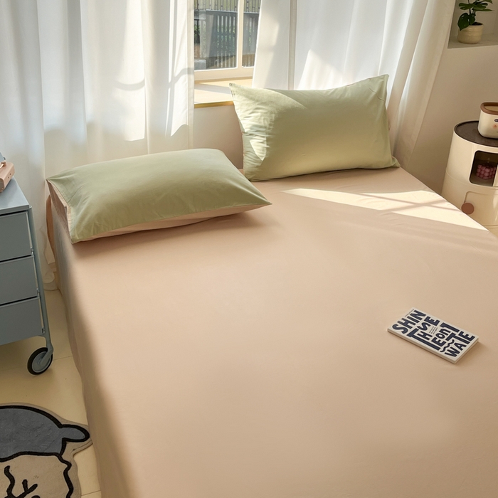 91家纺网 家纺一手货源 找家纺 泽西家纺+V17798841158发大图 2026新款A类全棉纯棉13376单品床单床单单件 奶茶杏