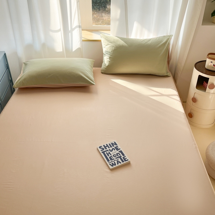 91家纺网 家纺一手货源 找家纺 泽西家纺+V17798841158发大图 2026新款A类全棉纯棉13376单品床单床单单件 奶茶杏