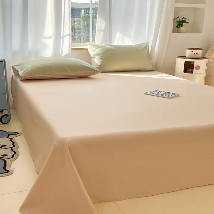 91家纺网 家纺一手货源 找家纺 泽西家纺+V17798841158发大图 2026新款A类全棉纯棉13376单品床单床单单件 奶茶杏