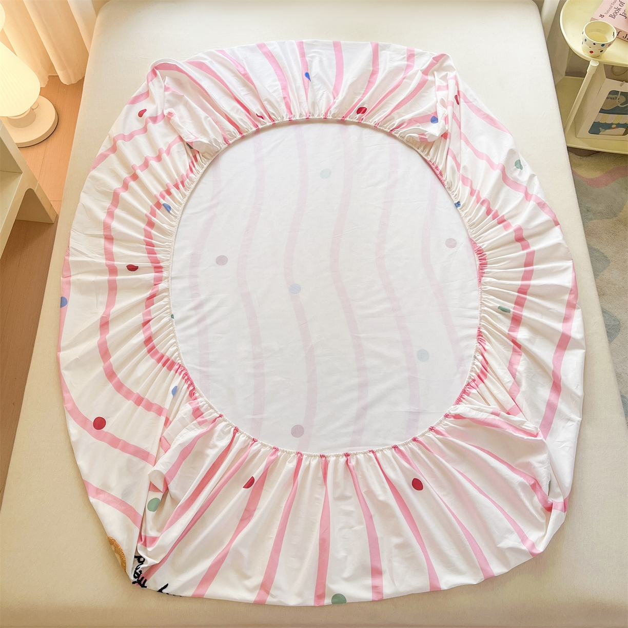 91家纺网 家纺一手货源 找家纺 笙意家纺 2026新款50S全棉纯棉毛巾绣单品床笠床笠单件 派对小熊