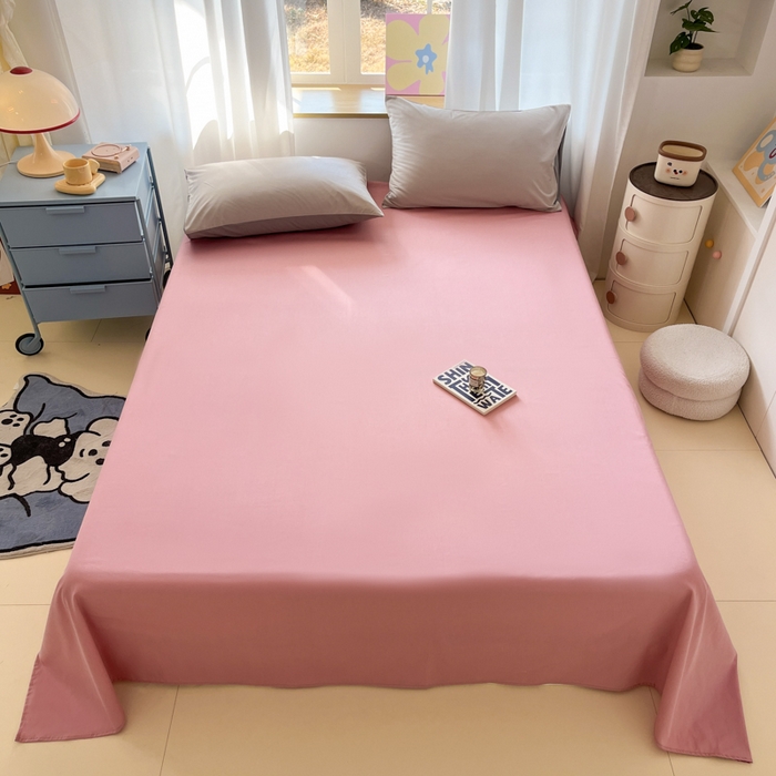 泽西家纺+V17798841158发大图 2026新款A类全棉纯棉13376单品床单床单单件 暖豆沙