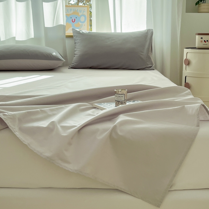 91家纺网 家纺一手货源 找家纺 泽西家纺+V17798841158发大图 2026新款A类全棉纯棉13376单品床单床单单件 浅米灰