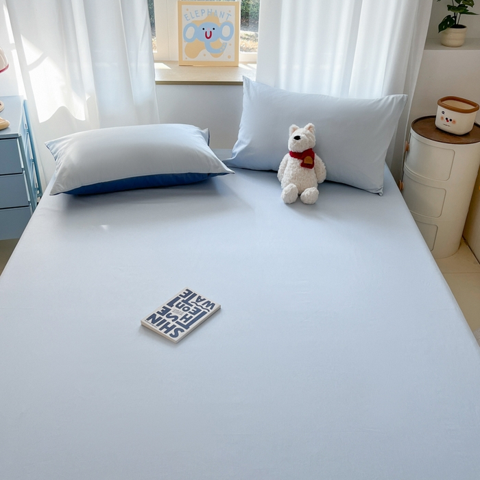 91家纺网 家纺一手货源 找家纺 泽西家纺+V17798841158发大图 2026新款A类全棉纯棉13376单品床单床单单件 晴空蓝