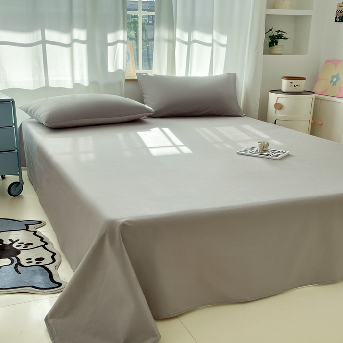 91家纺网 家纺一手货源 找家纺 泽西家纺+V17798841158发大图 2026新款A类全棉纯棉13376单品床单床单单件 绅士灰