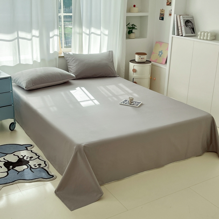 91家纺网 家纺一手货源 找家纺 泽西家纺+V17798841158发大图 2026新款A类全棉纯棉13376单品床单床单单件 绅士灰