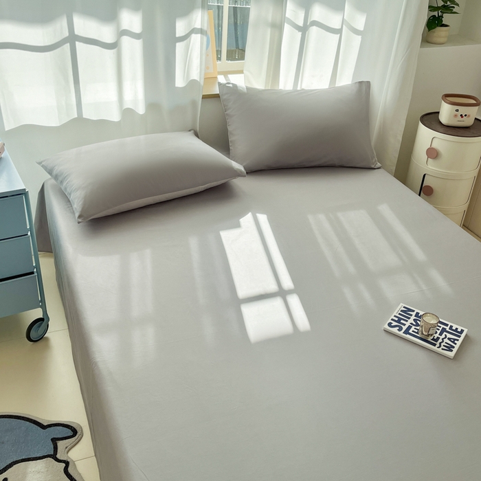 91家纺网 家纺一手货源 找家纺 泽西家纺+V17798841158发大图 2026新款A类全棉纯棉13376单品床单床单单件 绅士灰