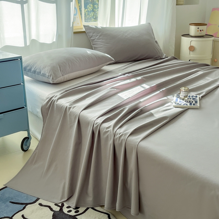 91家纺网 家纺一手货源 找家纺 泽西家纺+V17798841158发大图 2026新款A类全棉纯棉13376单品床单床单单件 绅士灰