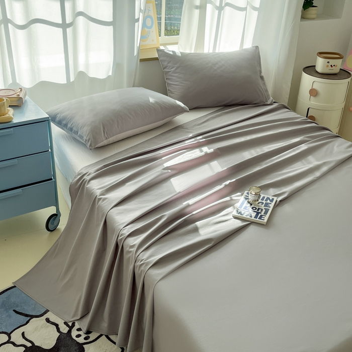 91家纺网 家纺一手货源 找家纺 泽西家纺+V17798841158发大图 2026新款A类全棉纯棉13376单品床单床单单件 绅士灰