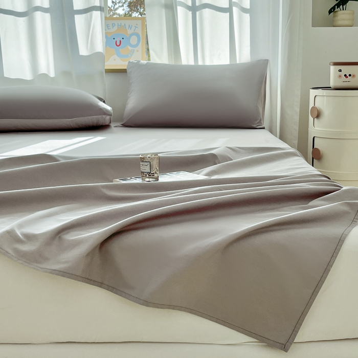 91家纺网 家纺一手货源 找家纺 泽西家纺+V17798841158发大图 2026新款A类全棉纯棉13376单品床单床单单件 绅士灰