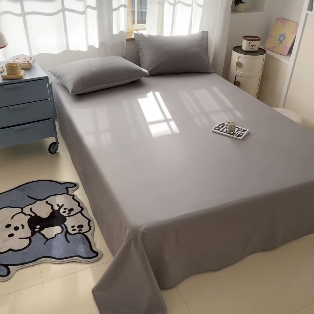 91家纺网 家纺一手货源 找家纺 泽西家纺+V17798841158发大图 2026新款A类全棉纯棉13376单品床单床单单件 绅士灰