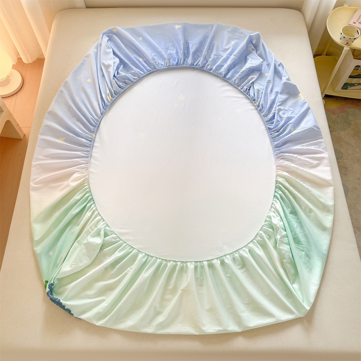 91家纺网 家纺一手货源 找家纺 笙意家纺 2026新款50S全棉纯棉毛巾绣单品床笠床笠单件 星野雪人