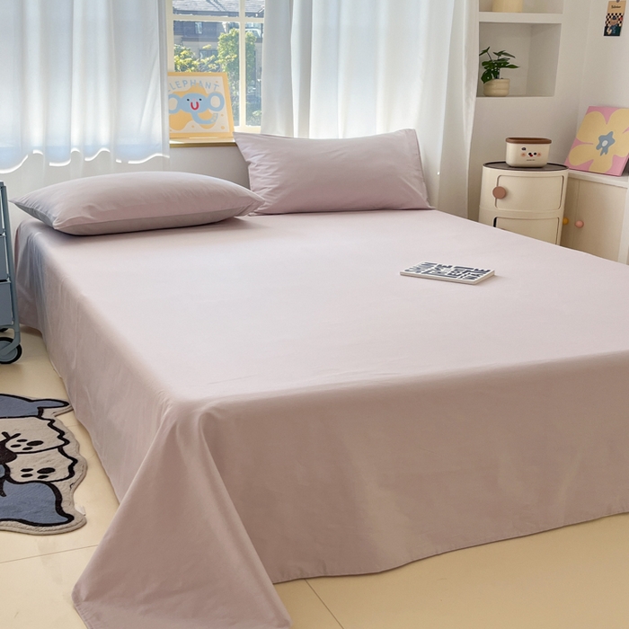 91家纺网 家纺一手货源 找家纺 泽西家纺+V17798841158发大图 2026新款A类全棉纯棉13376单品床单床单单件 微微紫