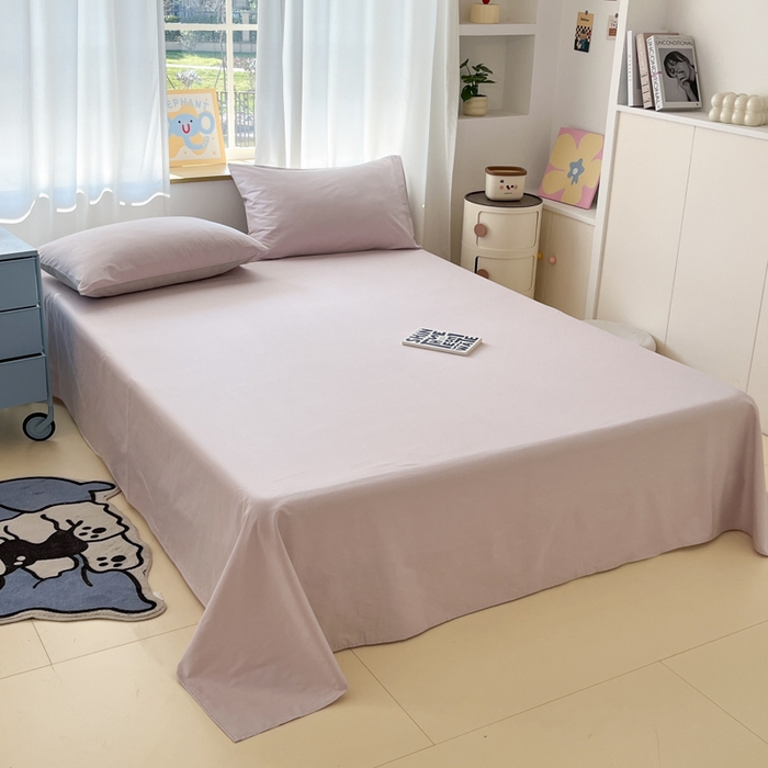 91家纺网 家纺一手货源 找家纺 泽西家纺+V17798841158发大图 2026新款A类全棉纯棉13376单品床单床单单件 微微紫