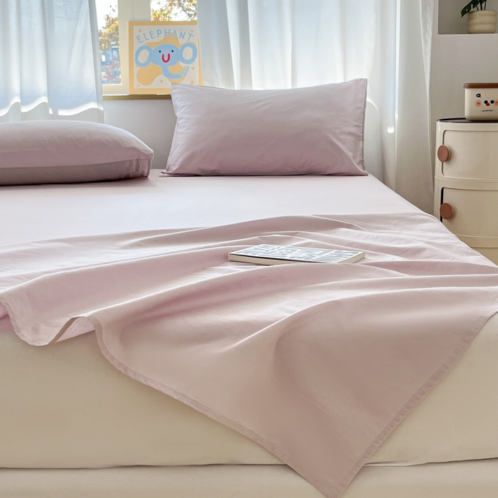 91家纺网 家纺一手货源 找家纺 泽西家纺+V17798841158发大图 2026新款A类全棉纯棉13376单品床单床单单件 微微紫