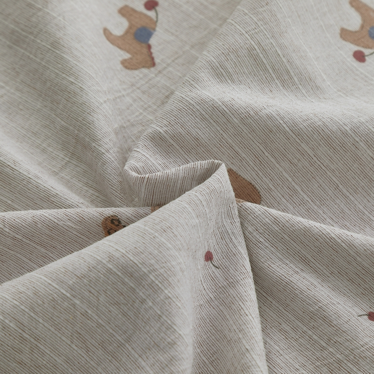 91家纺网 家纺一手货源 找家纺 恋之语 2026新款全棉花边色织水洗棉花边四件套 浅棕汪汪