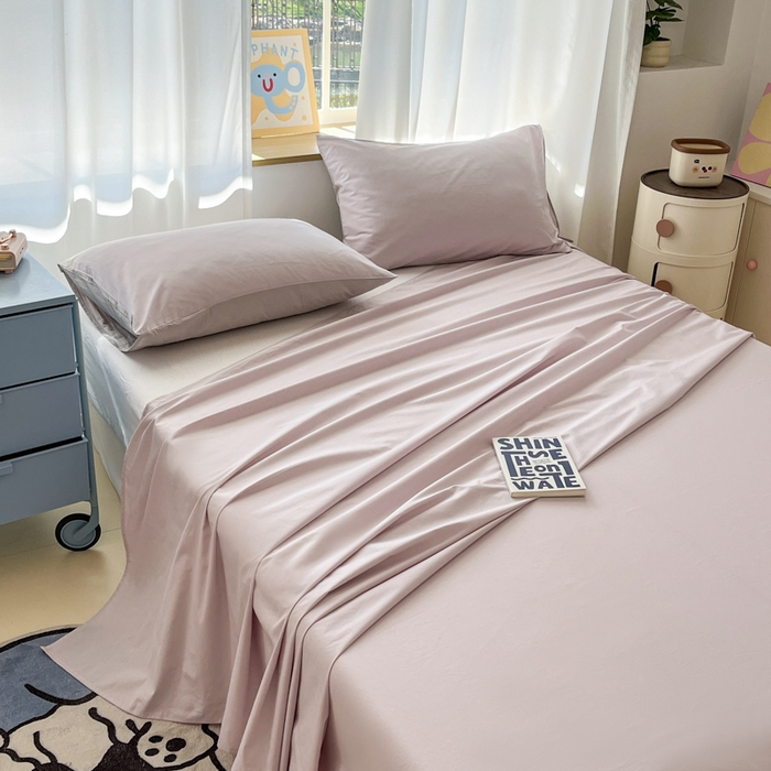 91家纺网 家纺一手货源 找家纺 泽西家纺+V17798841158发大图 2026新款A类全棉纯棉13376单品床单床单单件 微微紫