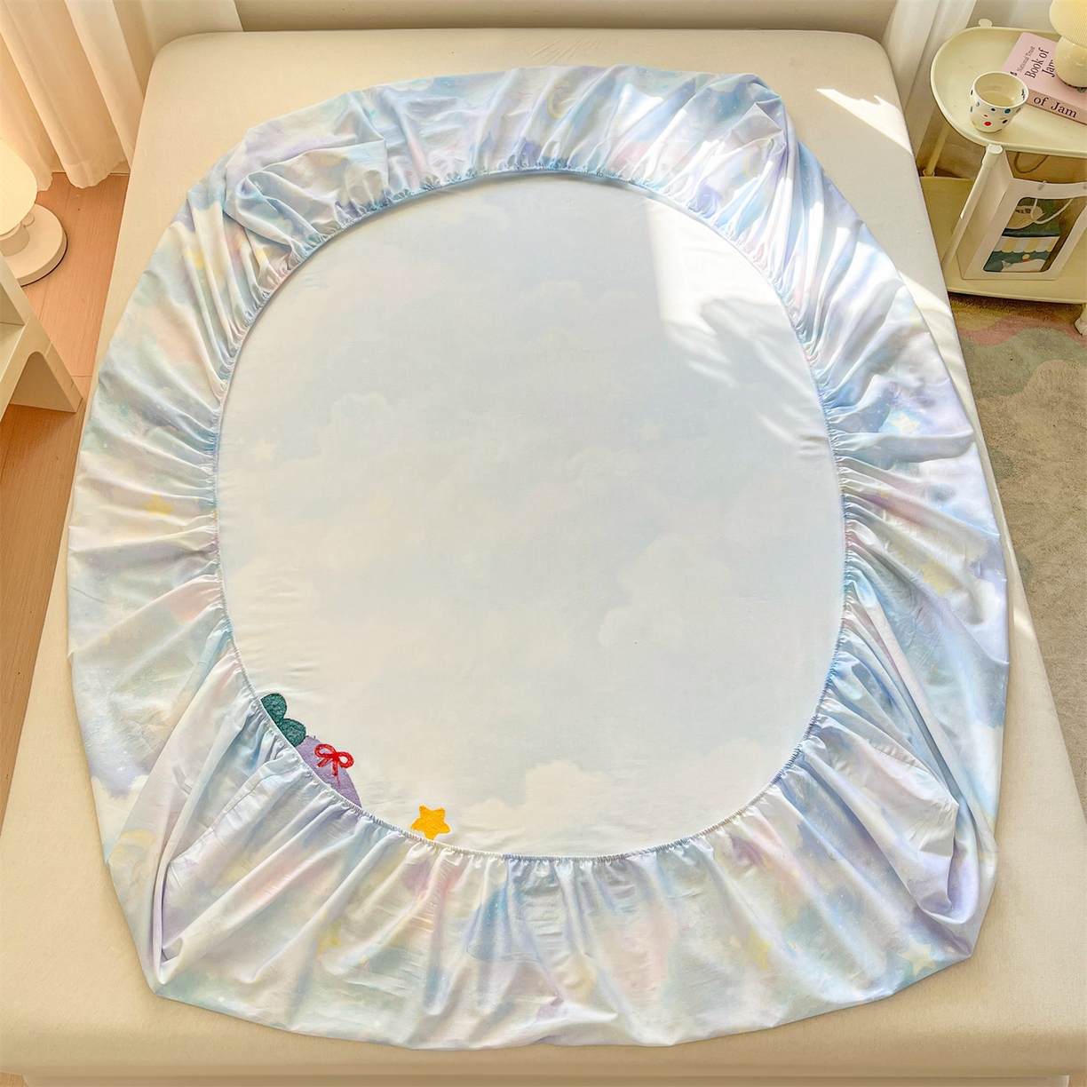 91家纺网 家纺一手货源 找家纺 笙意家纺 2026新款50S全棉纯棉毛巾绣单品床笠床笠单件 星云萌犬