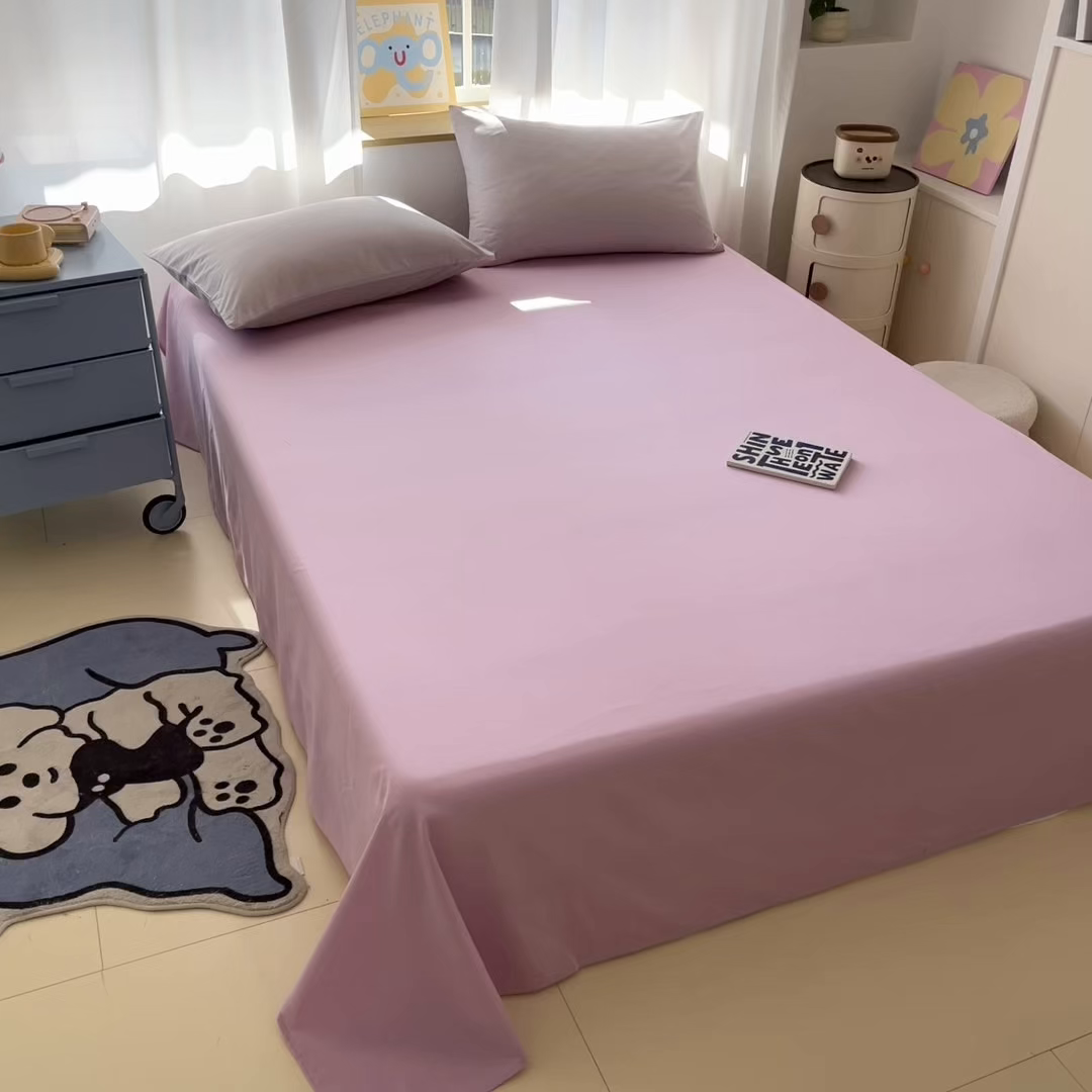 91家纺网 家纺一手货源 找家纺 泽西家纺+V17798841158发大图 2026新款A类全棉纯棉13376单品床单床单单件 芋泥紫